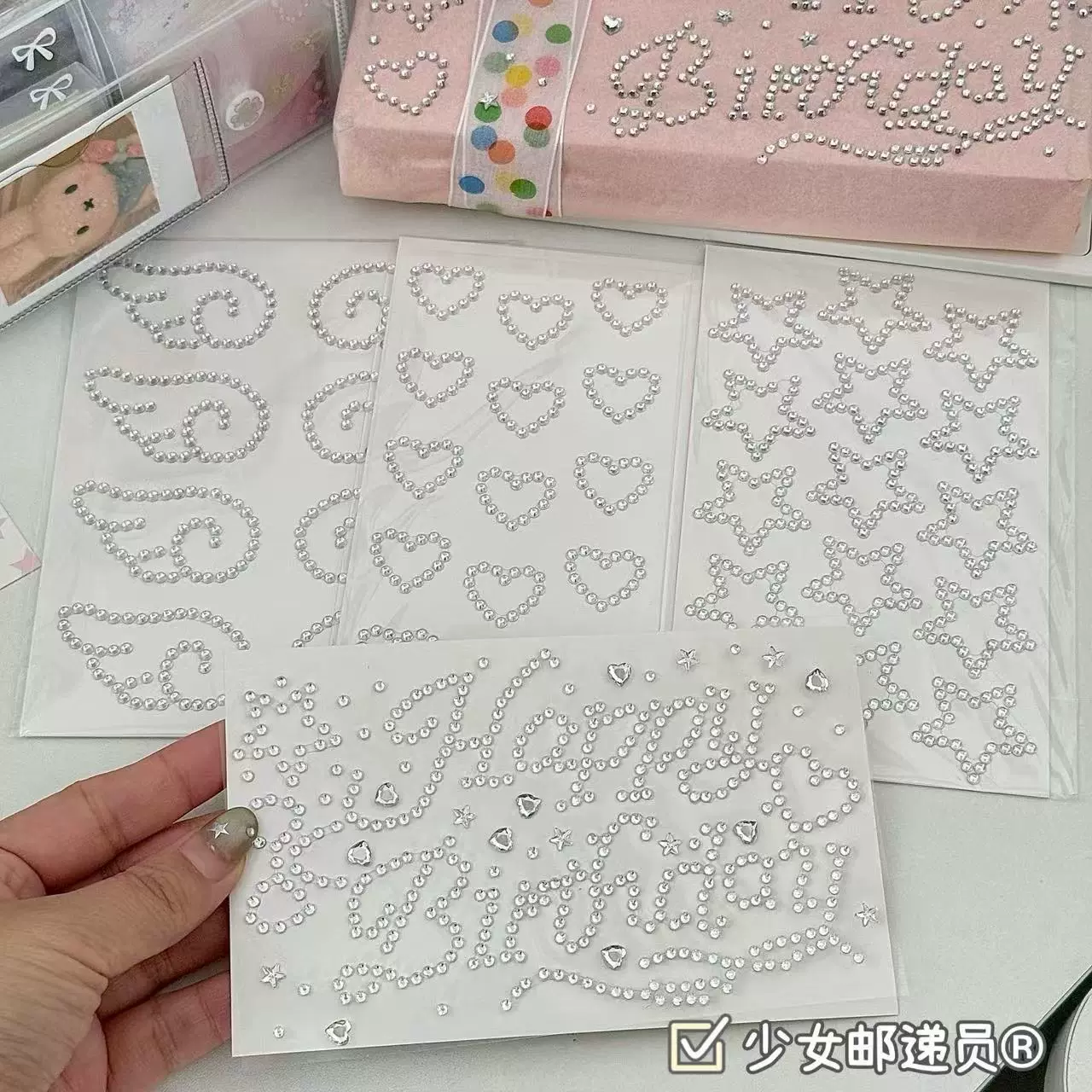 Стикер-знак серебристая рапсодия блогера с rhinestone звезда наклейка на конверт подарочная наклейка объёмное сердце декор доступный стикер