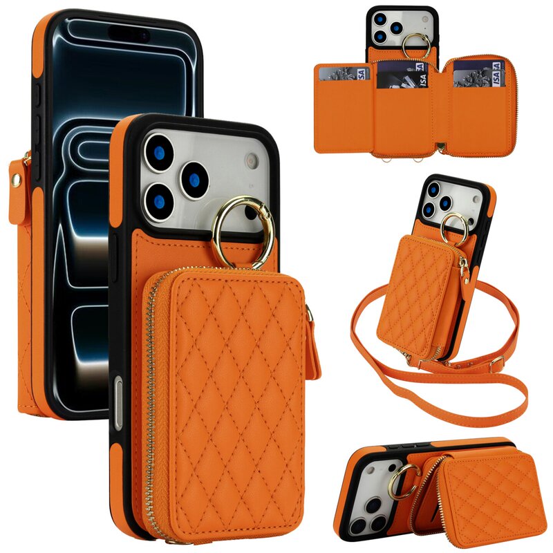 Diamond-Shaped Ring Strap Suitable for iPhone 18 Pro Max Phone Case with Integrated Zipper Card Holder, Durable Leather Lanyard for iPhone 16, Crossbody Coin and Card Holder for iPhone 17, Fashionable Anti-Drop for iPhone 15, Trendy Brand for iPhone 14 Plus Diamond-Shaped Ring Strap Suitable for iPhone 18 Pro Max Phone Case with Integrated Zipper Card Holder, Durable Leather Lanyard for iPhone 16, Crossbody Coin and Card Holder for iPhone 17, Fashionable Anti-Drop for iPhone 15, Trendy Brand for iPhone 14 Plus
