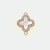 Натуральный аксессуар, подвеска ручной работы, микроинкрустация, четырехлистный клевер