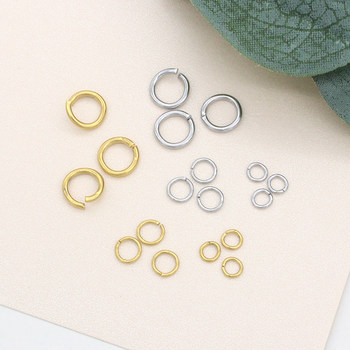 316 titanium steel plated 18k gold split ring connecting ring