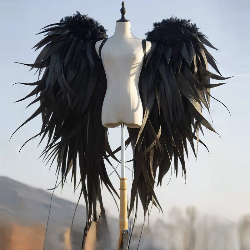 Extra-Large Internet Celebrity Angel Wings Cosplay Prop, Pearl Foam Cotton Wings, Angel Wings Back Decoration, Black and White Fairy Wings Extra-Large Internet Celebrity Angel Wings Cosplay Prop, Pearl Foam Cotton Wings, Angel Wings Back Decoration, Black and White Fairy Wings