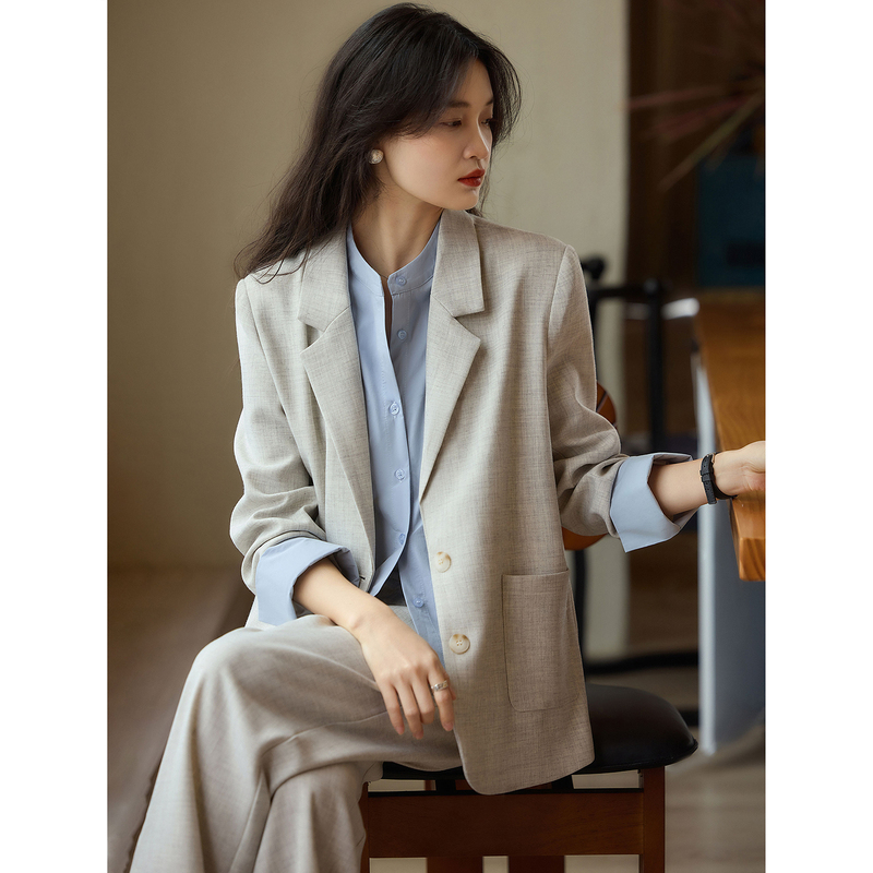 Awakening Paradise Fake Two-Piece Patchwork Blazer and Trousers Set 26 Spring Commuter Blazer Suit