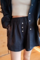 [Тибетские синие шорты] 100 льня