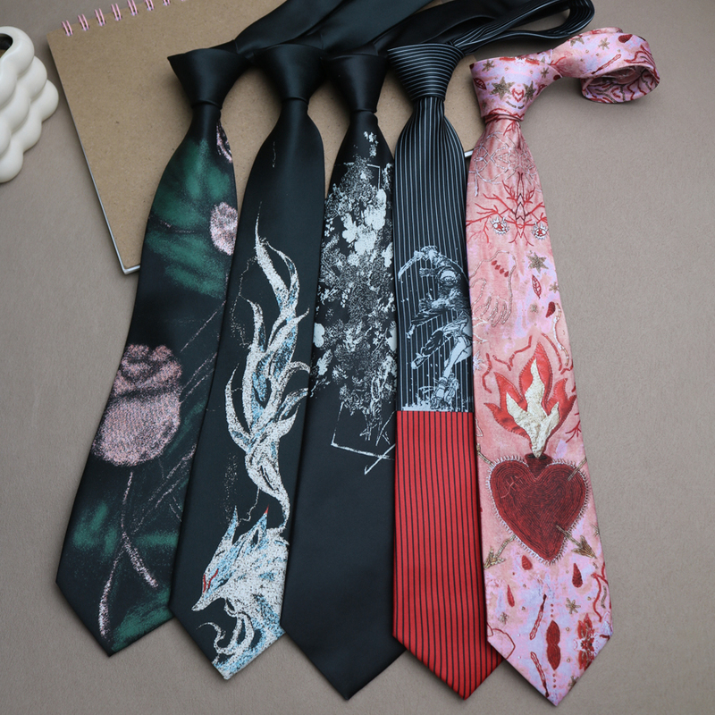Tie, Shirt, Unisex, Artistic, Pink, Niche, College Style, Casual Accessory, Design Sense, Y2K, Unique, Flame Heart Tie, Shirt, Unisex, Artistic, Pink, Niche, College Style, Casual Accessory, Design Sense, Y2K, Unique, Flame Heart