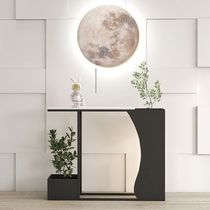 Modern entrance table iron art light luxury extremely narrow foyer corridor creative marble entry high-end flower stand entrance cabinet