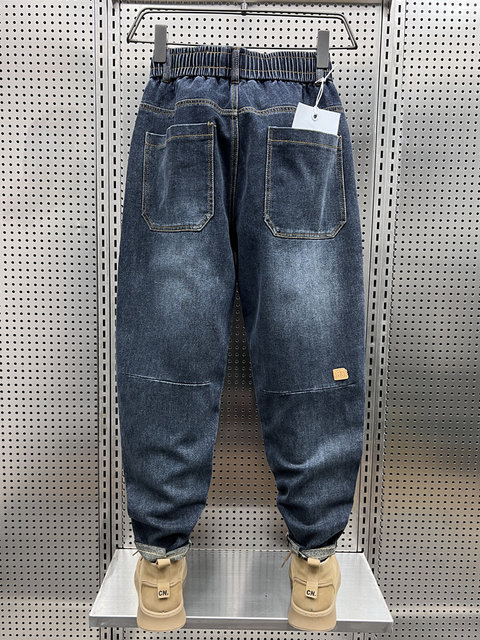Jeans Men's Trendy Brand Spring 2023 Guangzhou Xintang Washed Retro Nine-Point Pints ​​​Internet Celebrity Handsome Harem Pants