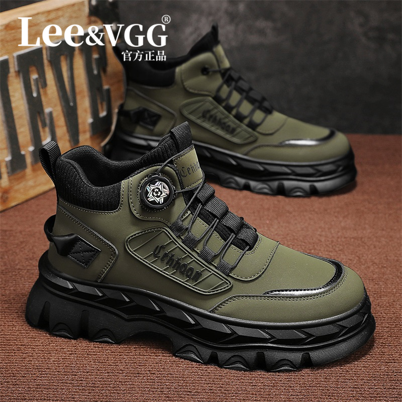 Lee&Vgg Martin Boots Men's High-Top Casual Sports Sneakers Summer Breathable Outdoor Non-Slip Soft-Soled Work Boots