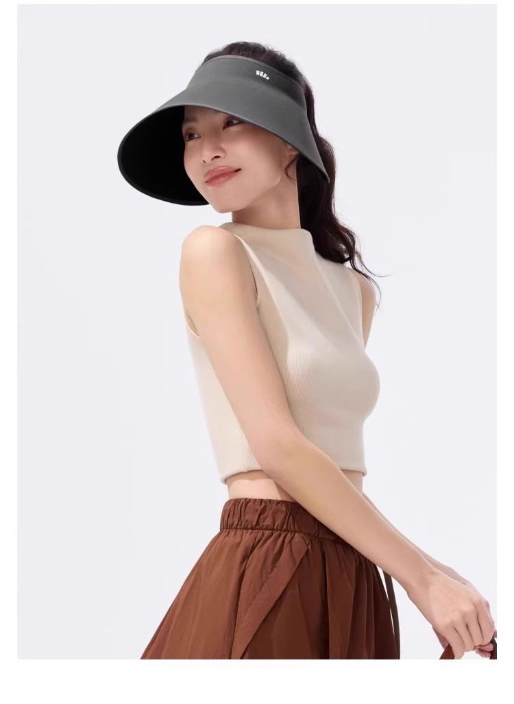 蕉下 灯罩式全脸遮阳帽 漫暮黑 UL712 大帽檐 可折叠 蛋卷空顶透气 防紫外线UPF50+ 