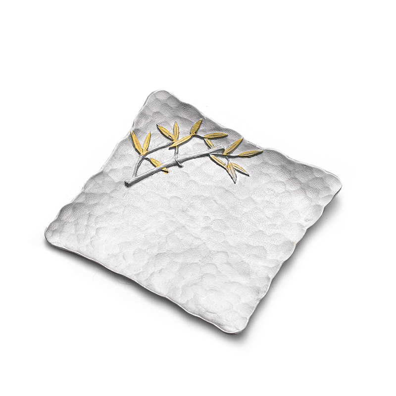 Japanese manual pure tin tea cup mat cup pad metal insulation pad hammer pot pad kung fu tea tea accessories