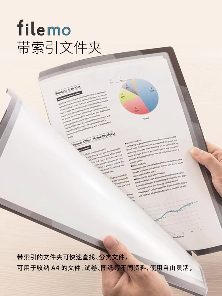 Digio2 Filemo A4 Index-Type Folder Multi-Layer Document Organizer for Storing and Organizing Documents, Test Papers, Sheet Music, Drawings, Stylish and Simple, Business and Student Use, Pp Material