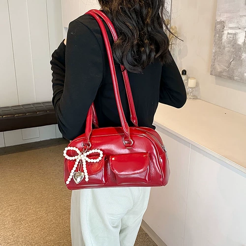 Сумка, модные портативные красные свадебные туфли, Южная Корея, городской стиль