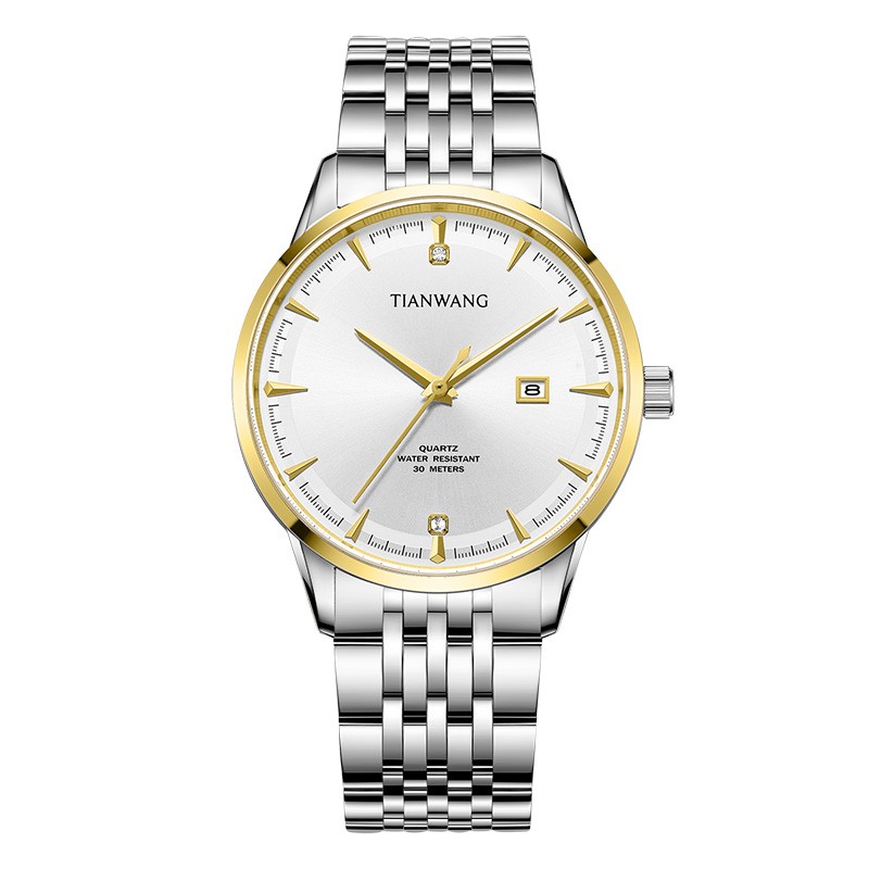 天王（TIAN WANG）手表商场同款 品牌直发 钢带男士石英表送礼物推荐