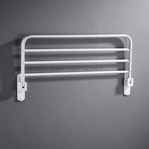 White single-layer towel rack without punching folding towel rack Northern European shelf bathroom towel pole