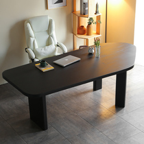 Modern simple solid wood computer desk boss desk light luxury style minimalist desk special-shaped workbench designer desk