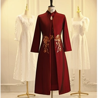 Свадебное платье для матери, ципао, красная куртка, накидка, комплект, яркий броский стиль