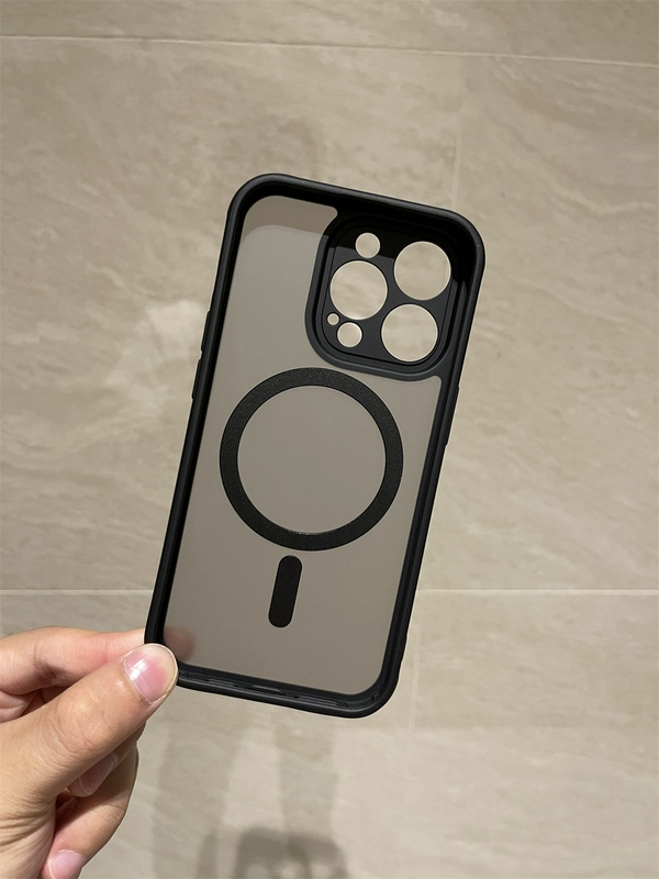 Vỏ điện thoại di động da màu đen mờ phù hợp cho iPhone 11/12/13/14 Pro/Pro max Phone case không dây từ tính màu trơn đơn giản vỏ bảo vệ điện thoại chống rơi magsafe từ tính