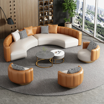 Hanfeng Hotel Sales Office Company Lobby Lobby Rest Area Guest Reception Light Luxury Semi-circular Arc Negotiation Sofa