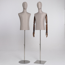 Gray cloth male model props clothing store half-length mens clothing store dummy window display stand suit model stand