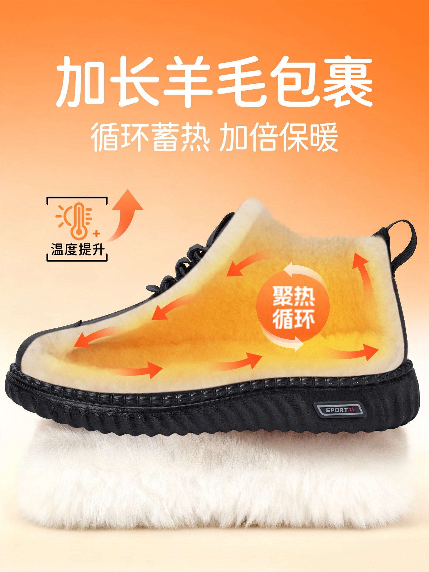 Old Beijing Cloth Shoes for Women, Winter Fleece-Lined, Thickened Leather Surface, Waterproof, Mom's Snow Boots, Elderly Warm Non-Slip Cotton Shoes
