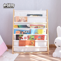 Childrens bookshelf kindergarten baby solid wood bookshelf storage cabinet cartoon picture book shelf bookcase simple storage rack