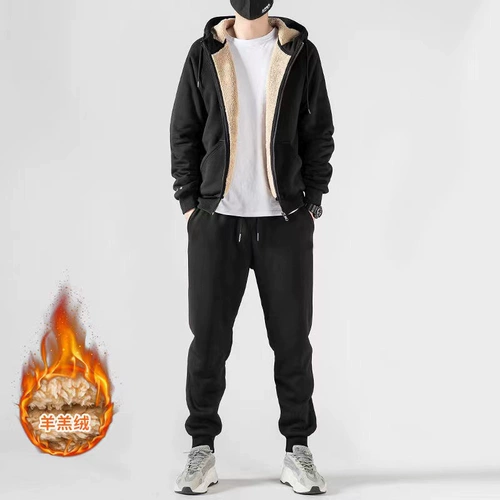 Джинсы с начесом, осенний демисезонный спортивный костюм, лонгслив, толстовка, бархатные штаны