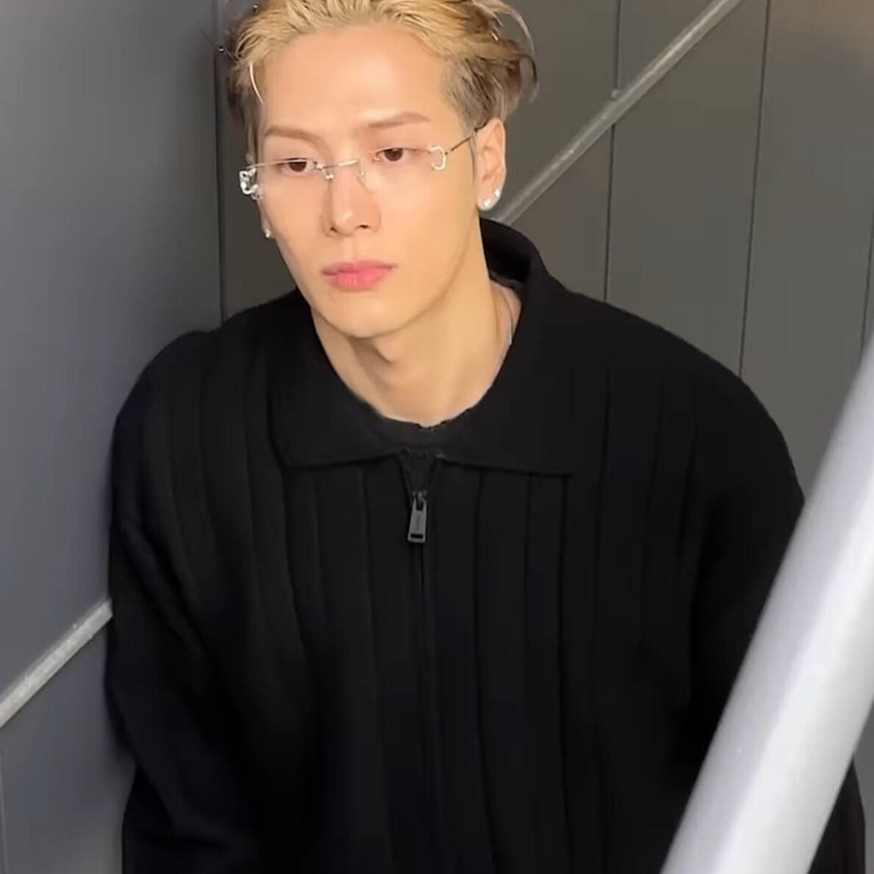 Hardearned Striped Cardigan Zipper Lapel Knitwear Jackson Wang Same Style Unisex Autumn and Winter Sweater Jacket Trendy