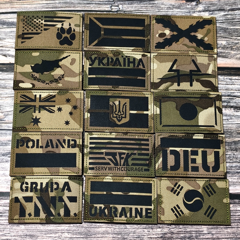 Infrared Visible Camouflage Black Badge Velcro Patch Armband Armband Velcro Patch National Flag Patches