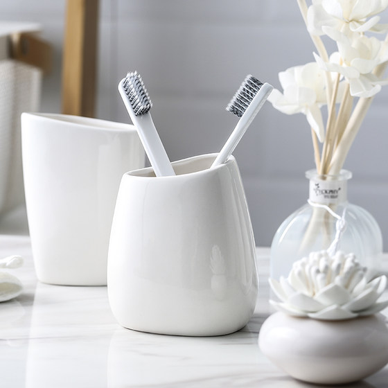 卫浴五件套欧式i简约陶瓷洗漱四件套浴室用品套装结婚洗漱杯子套