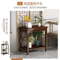 Living room flower stand 2022 new multi-layer balcony shelf floor-standing solid wood green rose shelf indoor Chinese flower table