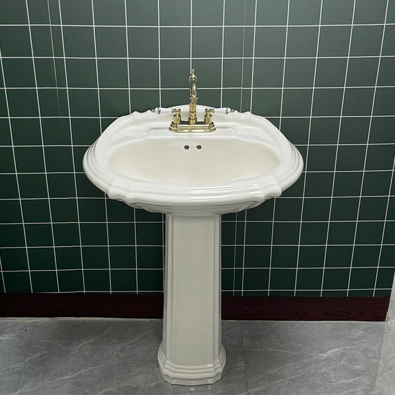 Face-style retro cream style column basin toilet washbasin-Taobao