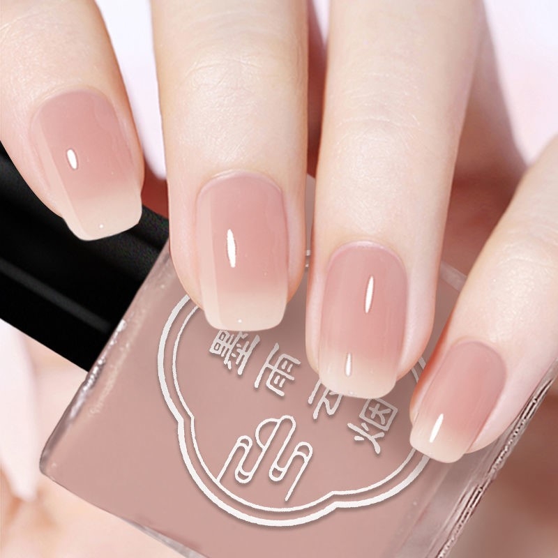 Nail Polish Suitable for Summer, Spring Nude Pink, No-Bake, Peelable, Brightening, Quick-Drying, Long-Lasting, Fine Shimmer, Trendy Internet Celebrity Gel Polish