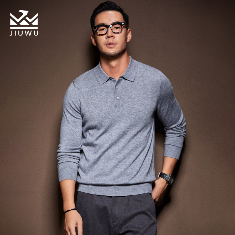 Machine Washable Far-Infrared Heating Anti-Static Knitted Wool Sweater T-Shirt Men's Long-Sleeved Spring and Autumn Lapel Polo Shirt Wool T-Shirt Machine Washable Far-Infrared Heating Anti-Static Knitted Wool Sweater T-Shirt Men's Long-Sleeved Spring and Autumn Lapel Polo Shirt Wool T-Shirt