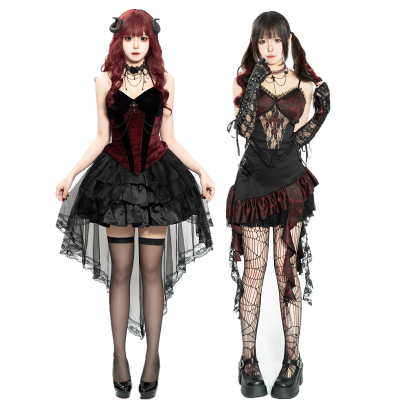European and American Sexy Gothic Style Suit Dress Cosplay Dark Duchess Vampire Demon Costume Halloween
