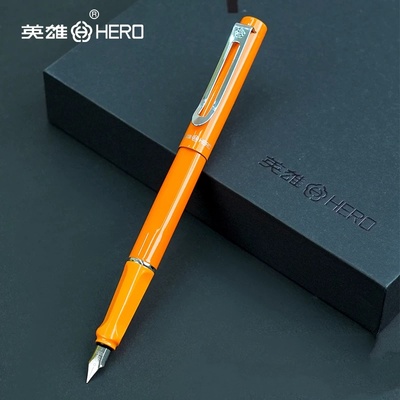 HERO英雄牌学生男女三年级钢笔书写练字铱金明尖墨水笔可替换墨囊墨水笔高颜值初学者正姿钢笔2.6口径