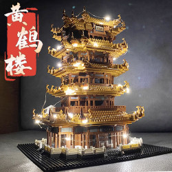 Yellow Crane Tower Building Blocks Music Large and Difficult Building Series with 10000 or More Educational Assemble Toys for Boys and Girls
