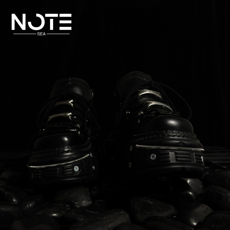 Notesea Heavy Industry Punk Rock Tank Platform Shoes 2026 New Dark Retro Metal Height-Increasing Leather Shoes