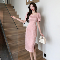 Fashionable and gentle girls improved cheongsam dress high-end goddess style dress with inner edge wrapping strip 983-2