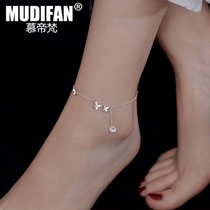 Mudifan anklet womens sterling silver 2024 new style trendy niche high-end sexy anklet Chinese Valentines Day gift for girlfriend