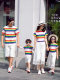 Trendy Family Matching T-Shirt Set Summer Short-Sleeve 2025 New Style for Family of Three or Four Vacation Beach Mother-Daughter Dress Seaside