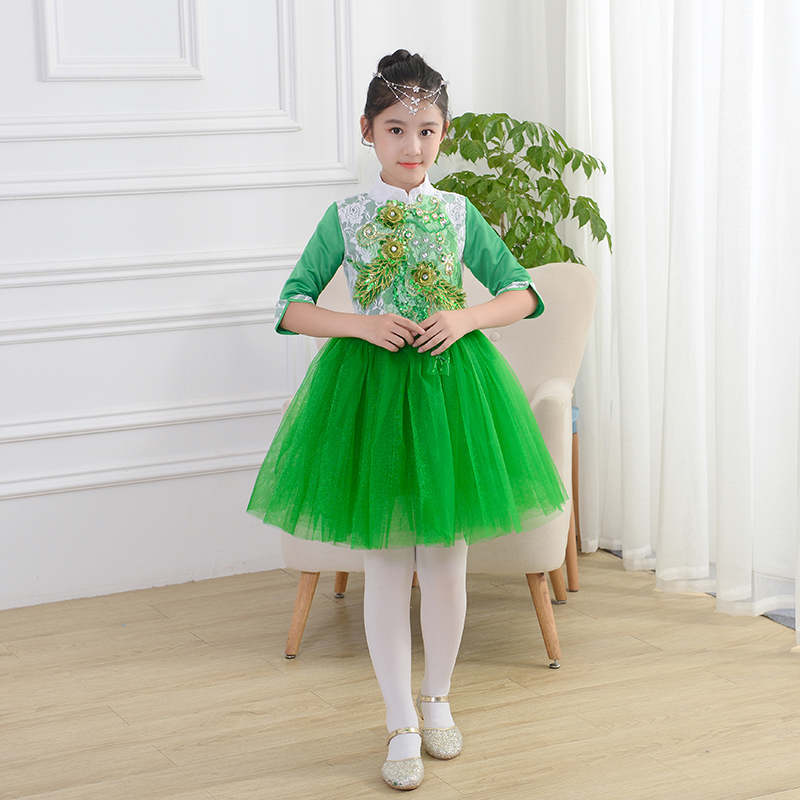 Quần áo trường tiểu học quần áo trẻ em mẫu giáo khiêu vũ tập thể Trang phục Chunxiao nam nữ đọc thơ trang phục động vật biển cho bé yêu