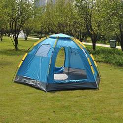 5~8인용 캠핑, 전자동 육각형 프리빌드 퀵오픈 텐트, 자외선 차단 및 모기 방지 휴대용 텐트