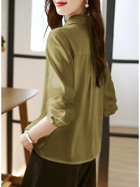 Authentic brother and brother counter new withdrawal special price long-sleeved shirt women's fashion age-reducing elegant temperament all-match top