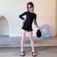 Children's One-Piece Swimsuit, Stylish Girls' Long-Sleeved Swimsuit for Older Children, Suitable for Hot Springs, Quick-Drying Swimwear for 12-Year-Old Girls, Size 9, Size 6