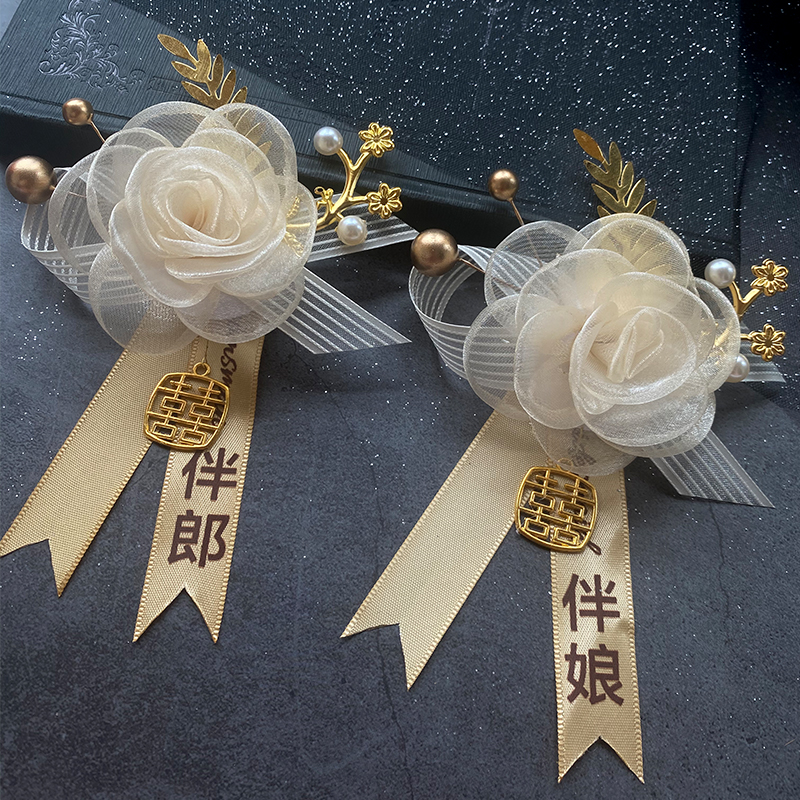 Champagne Bridal Bridesmaid Wedding Brooch Bride Groom Groom Wedding Chest Flowers Senior Sensation Bridal Sisters Group Wrist Flower-Taobao