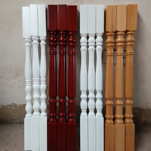 Staircase railing stairs armrest solid beech paint tread stairs shaped carved flower shaped guardrail Roman column