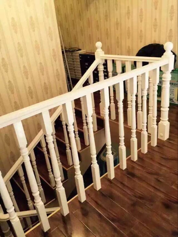 Stair railing stair handrail column solid wood beech paint step carved special-shaped custom-made guardrail small column large column