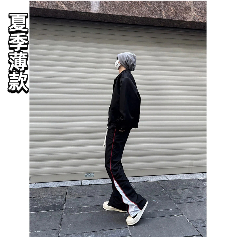Legendary Brand Color-Block Summer Trendy Regular Casual Pants Loose Trousers High Street Flared Sports Couple Long Pants