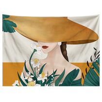 ins personalized hanging tapestry decoration simple modern background cloth elegant ladies blanket cloth rental house bedroom renovation