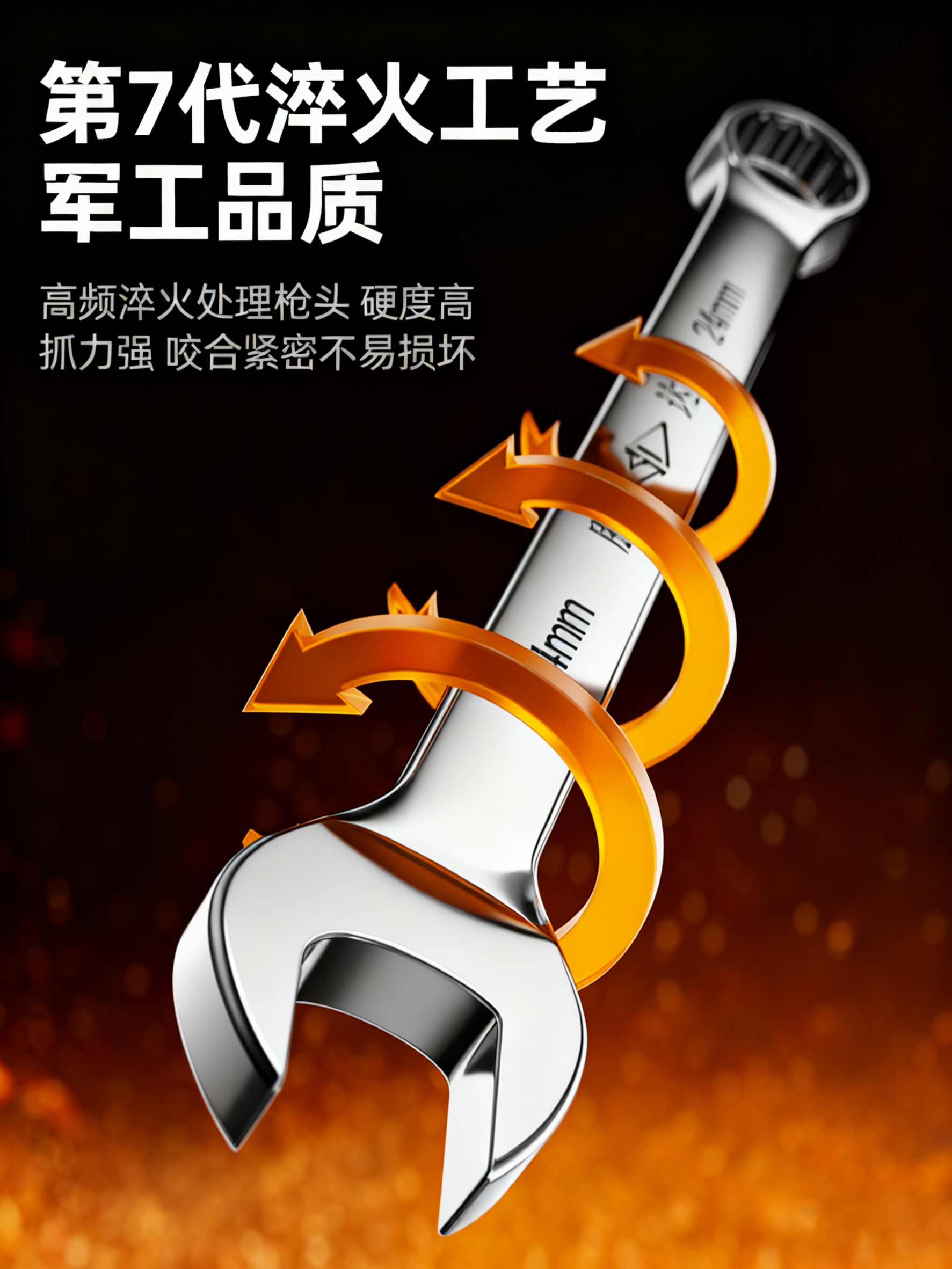 Open-End and Box-End Wrench Tool Set, Complete Set, Size 13, Industrial Grade, 8mm, 17, High Hardness