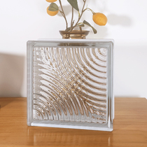 Indonesia imported European standard ultra-white translucent square light-transmitting large ring hollow glass brick partition wall crystal brick